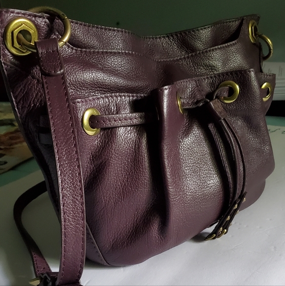 Plum Leather Oryany Shoulder Satchel - Picture 4 of 8